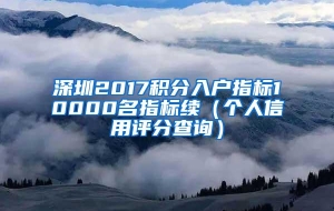 深圳2017积分入户指标10000名指标续（个人信用评分查询）