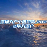 深圳入户中级职称,2022年入深户