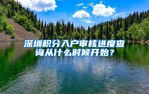 深圳积分入户审核进度查询从什么时候开始？